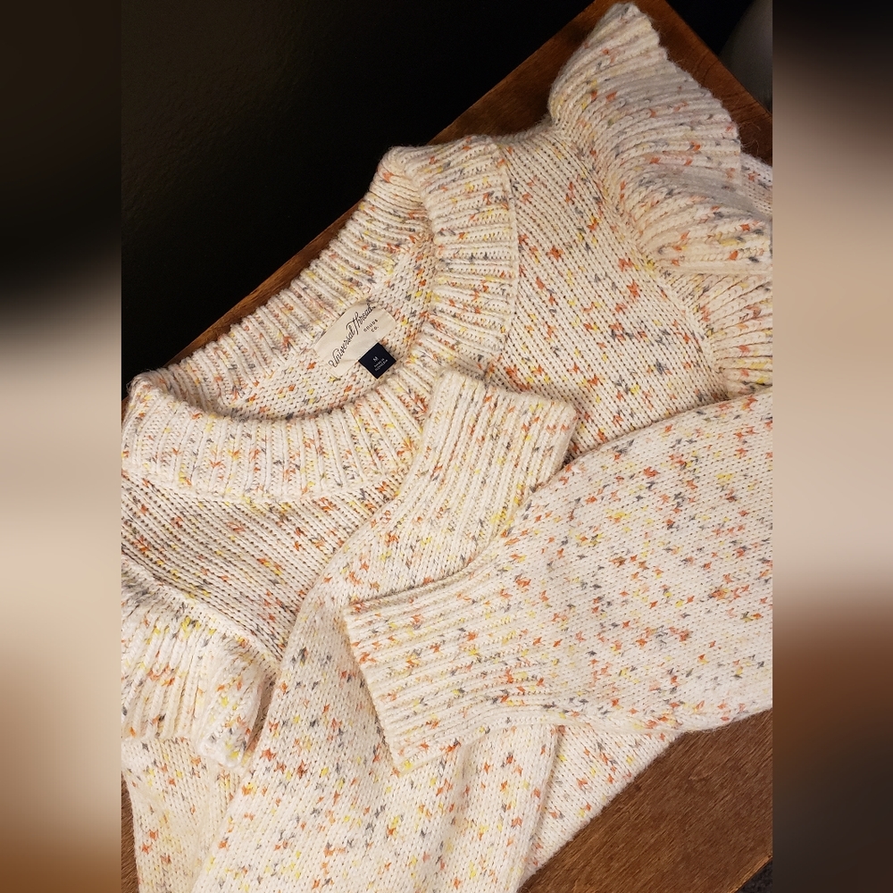 Universal Thread Cream Confetti Ruffle Sweater - Picture 4 of 6